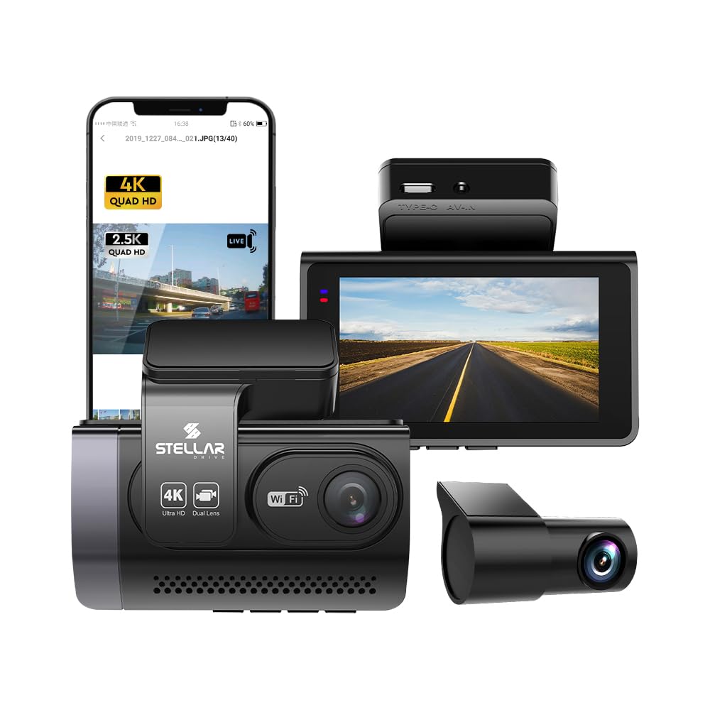 Stellar Drive Car Dashcam Pro | 4K Front (140°) + 2.5K Rear | ADAS + BSD | Night Vision | Hardwire Kit Wiring | 3" LCD Screen | Built-in GPS, Wi-Fi App | Up to 256GB Storage-image-18