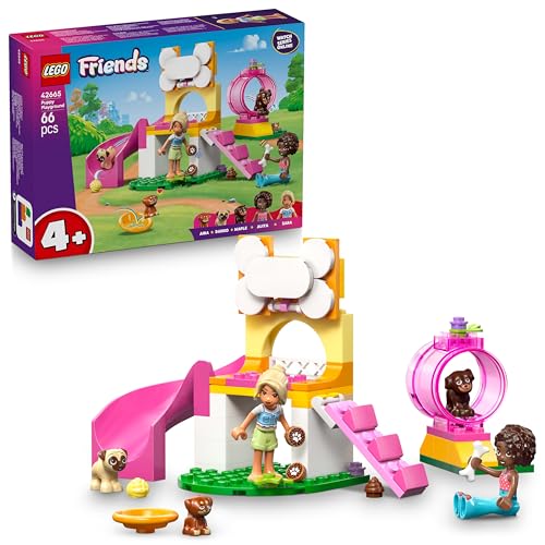 Image of LEGO Friends Puppy Playground Building Kit, Dog Toy for Pretend Play 42665 Building Blocks Toys for 4+ Gift for Boys and Girls