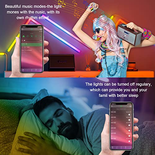 Rgbw Smart Wall Light, Glide Wall Lights, Color Changing Led Light Bars With Smart App And Remote Control, Modern Home Decor For Streaming Bedroom, 6 Pcs And 2 Corners #TOP4