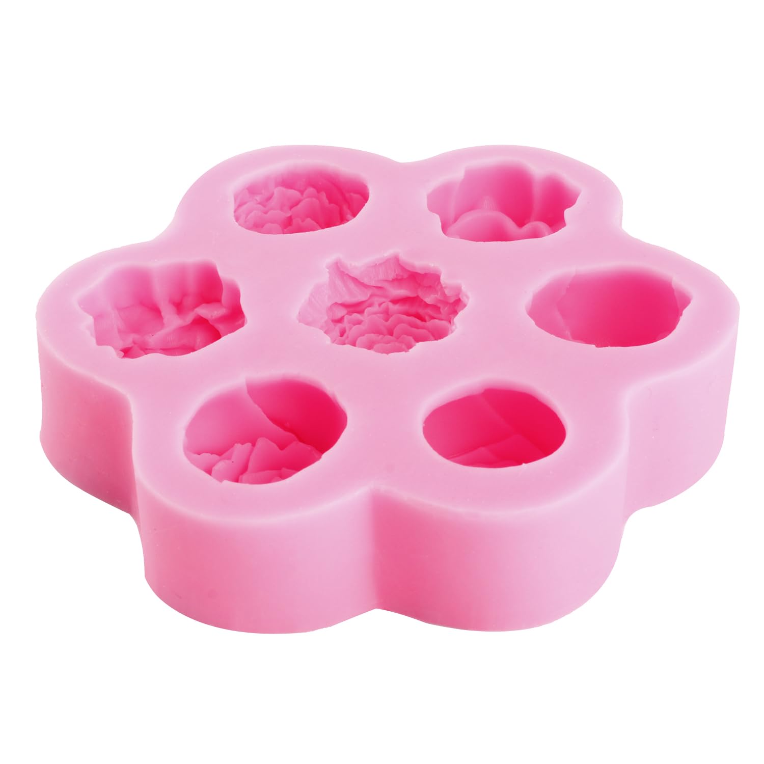 ZiXiang Moldes de silicona con diseño de rosas y flores de peonía, fondant, chocolate, para decoración de pasteles, cupcakes, pasta de goma, caramelo, arcilla polimérica, juego de 1