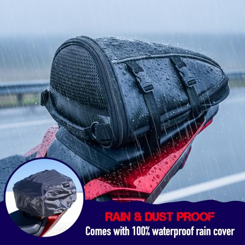 Bolsa de Cola para Motocicleta Nomad USA, Impermeable, Expandible 10-15L, con Correa de Hombro y Cubierta para Lluvia miniatura 3