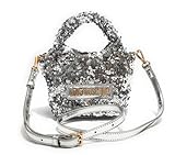  Moschino Sac femme Love pailettes argent Taille du sac: PETIT