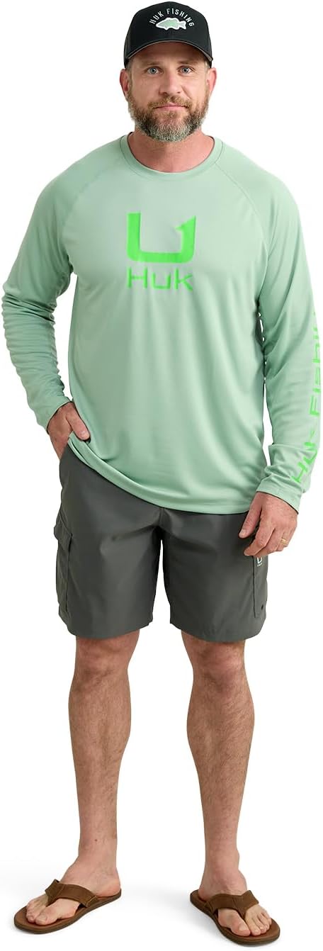 HUK Mens Icon Crew Shirt, Long-Sleeve Performance Fishing Shirt - Image 2