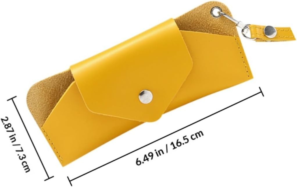 SOIMISS Portable Hanging Eyeglass Pouch, Yellow Neck-hanging Glasses Case with Soft Lining, Outdoor Eyewear Accessory for Men and Women image 2