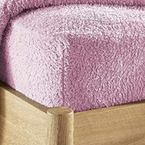 Olivia Rocco Teddy Fleece Extra Deep Fitted Sheet Cosy Warm Fluffy Fitted Bed Sheets, Blush Pink King - Image 2