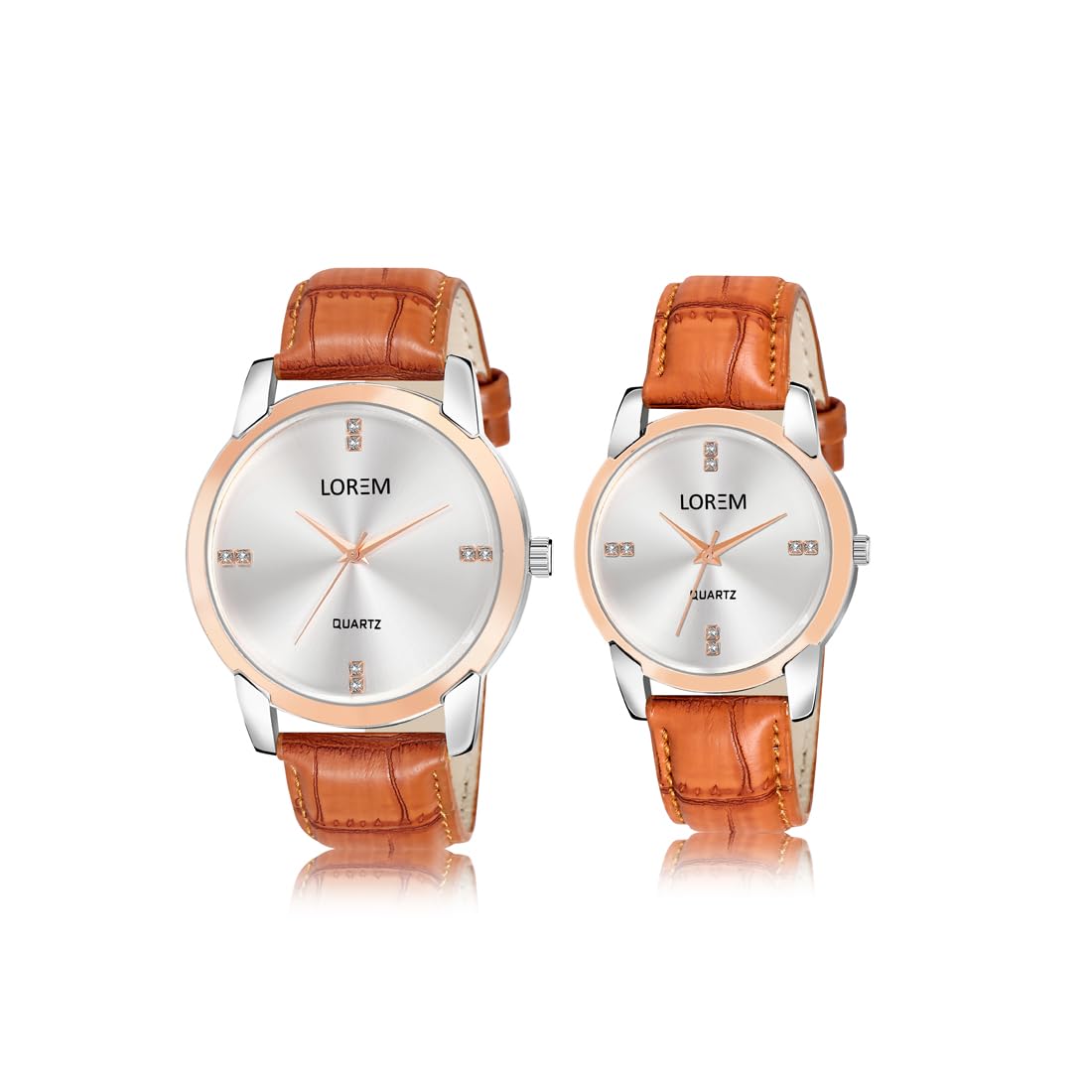 LOREM Stylish Synthetic Leather White Dial Round Watch for Couple-FZ-LR97-LR344 (B0CLS7QG9J) Amazon Price History, Amazon Price Tracker