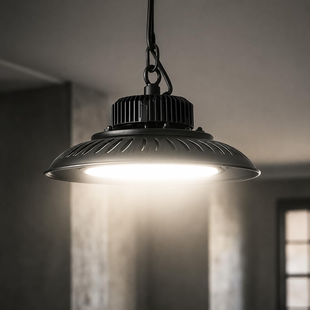 Jandei – 4 x Campana Industrial Led UFO ECO 200W (equivalente 1500W), 18000 LM, Lámpara Led Luz Blanca Fría 6000K, Superbrillante. Iluminación Nave, Taller, Garaje, Fábrica (1 Unidad)