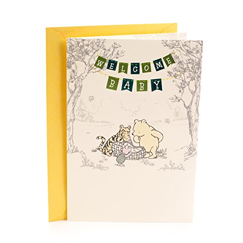 Hallmark Baby Greeting Card for Grandparents (Winnie the Pooh, Welcome Baby)