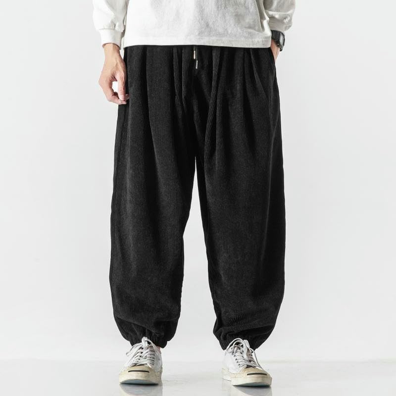 Pantalon lanterne en velours côtelé ample pour homme - 6