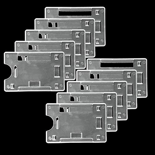 Image of AccuPrints - Pack of 100 single side Card Holder Badge, Transparent for office use, used for id card