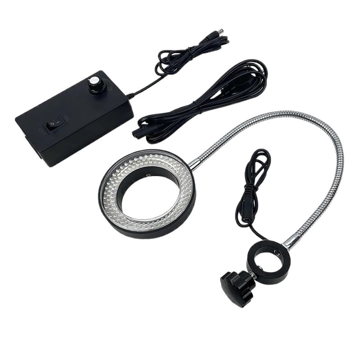 Microscopio Lámpara de Anillo de luz LED Ajustable 6500K 144 for cámara de microscopio estéreo Industrial Adaptador de 110V-240V(32mm 144 LED Ring)