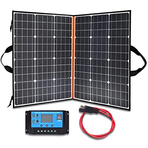YILEFU 200W Faltbares Solarpanel mit Tasche Mobiles 18V Outdoor Solarpanel Monokristalline Tragbare Solarpanel Integrierter Laderegler mit USB-Buchse,für Camping RV Wandern Cover