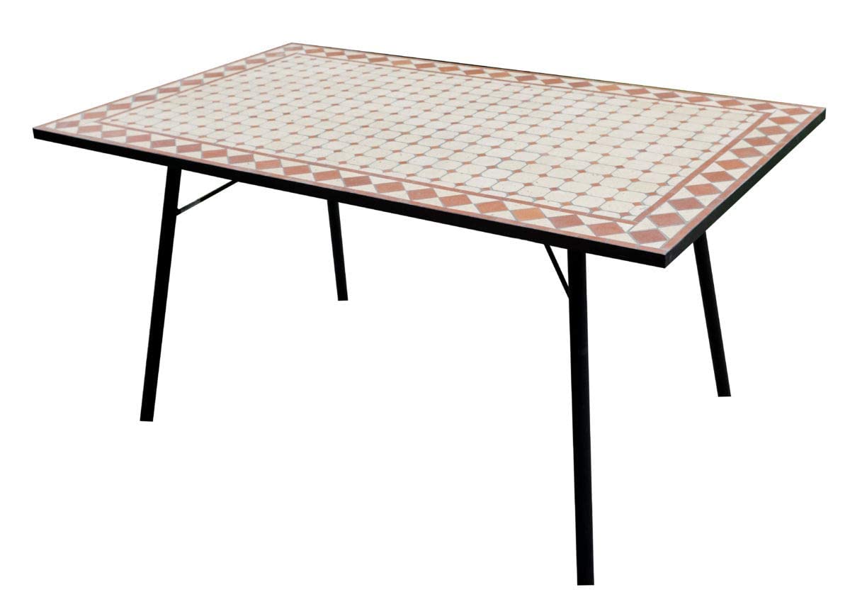 Gruppo Maruccia Tavolo da Giardino Rettangolare in Mosaico di Ceramica