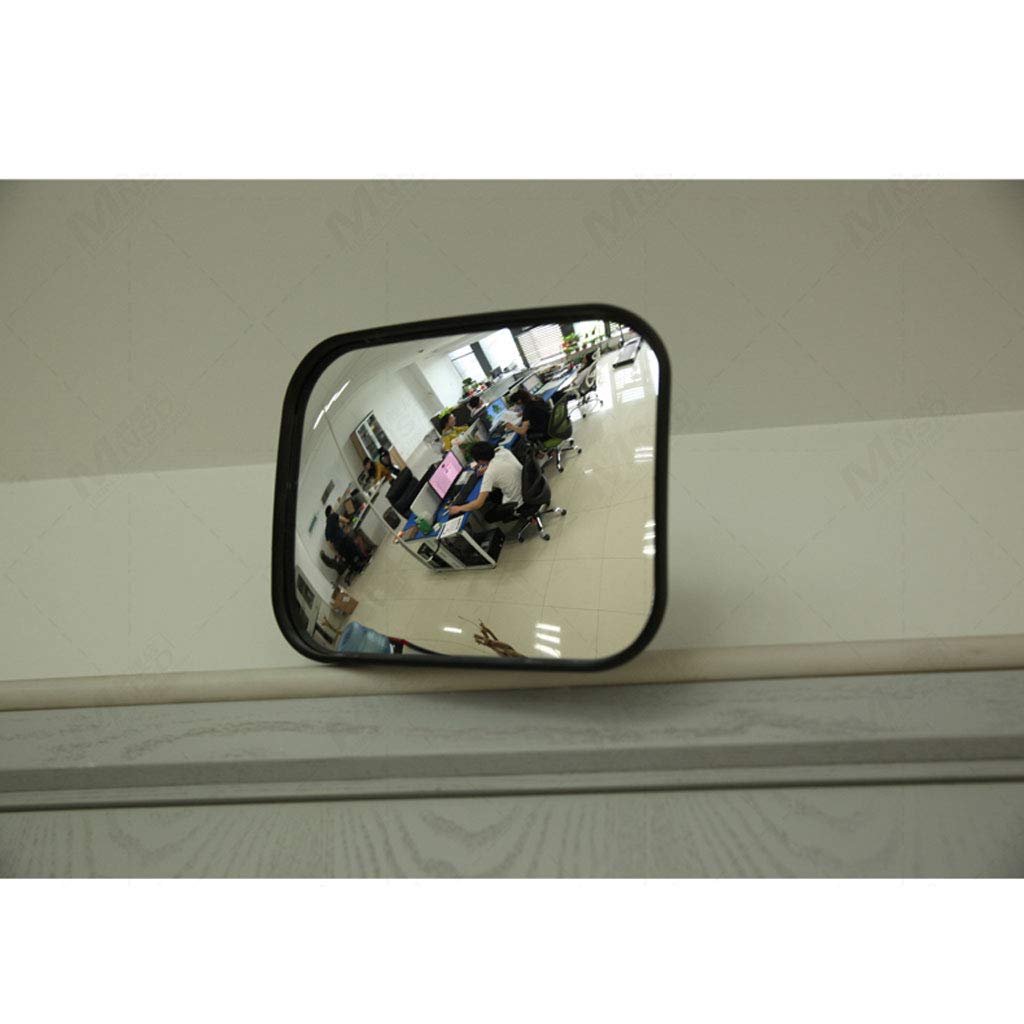 Miroir de Sécurité Convexe Rectangulaire, Miroir Observation intérieur Grand Angle HD, Surveillance Magasin Commerce Entrepôt Bureau, Noir, 24 x 18 cm
