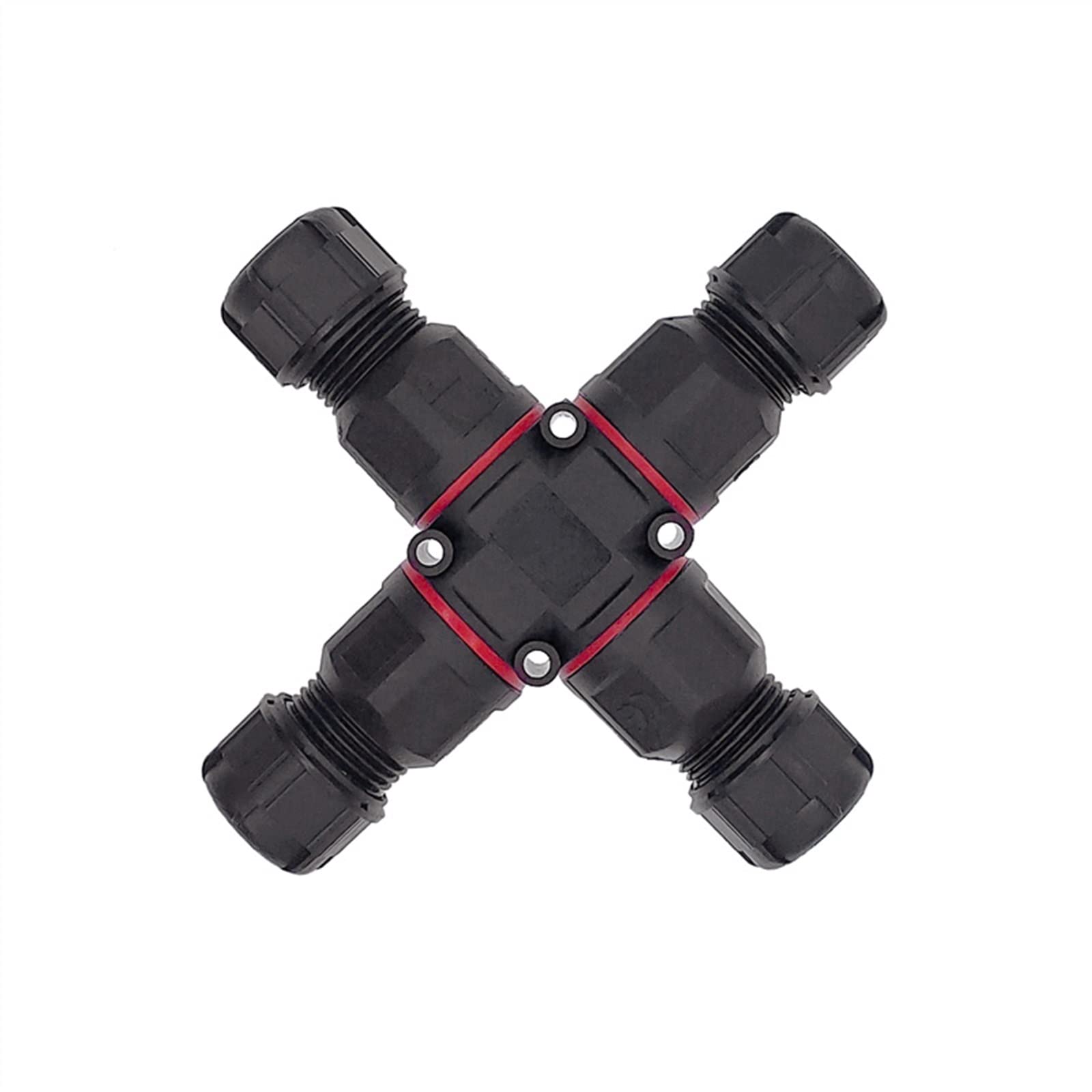 Conector X eléctrico Industrial Led de 3 pines y 4 vías IP68 L20 conectores de forma cruzada de Cable de cuatro vías 1 Uds