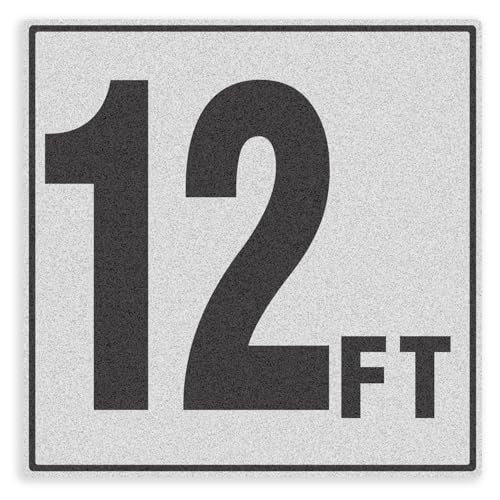 12FT Pool Depth Markers - Joyfulmap 1 Pack 6x6 IN Vinyl Pool Stickers - Adhesive Swimming Pool Number Markers - Safety Signage for Pool Decks - Waterproof Pool Depth Indicator