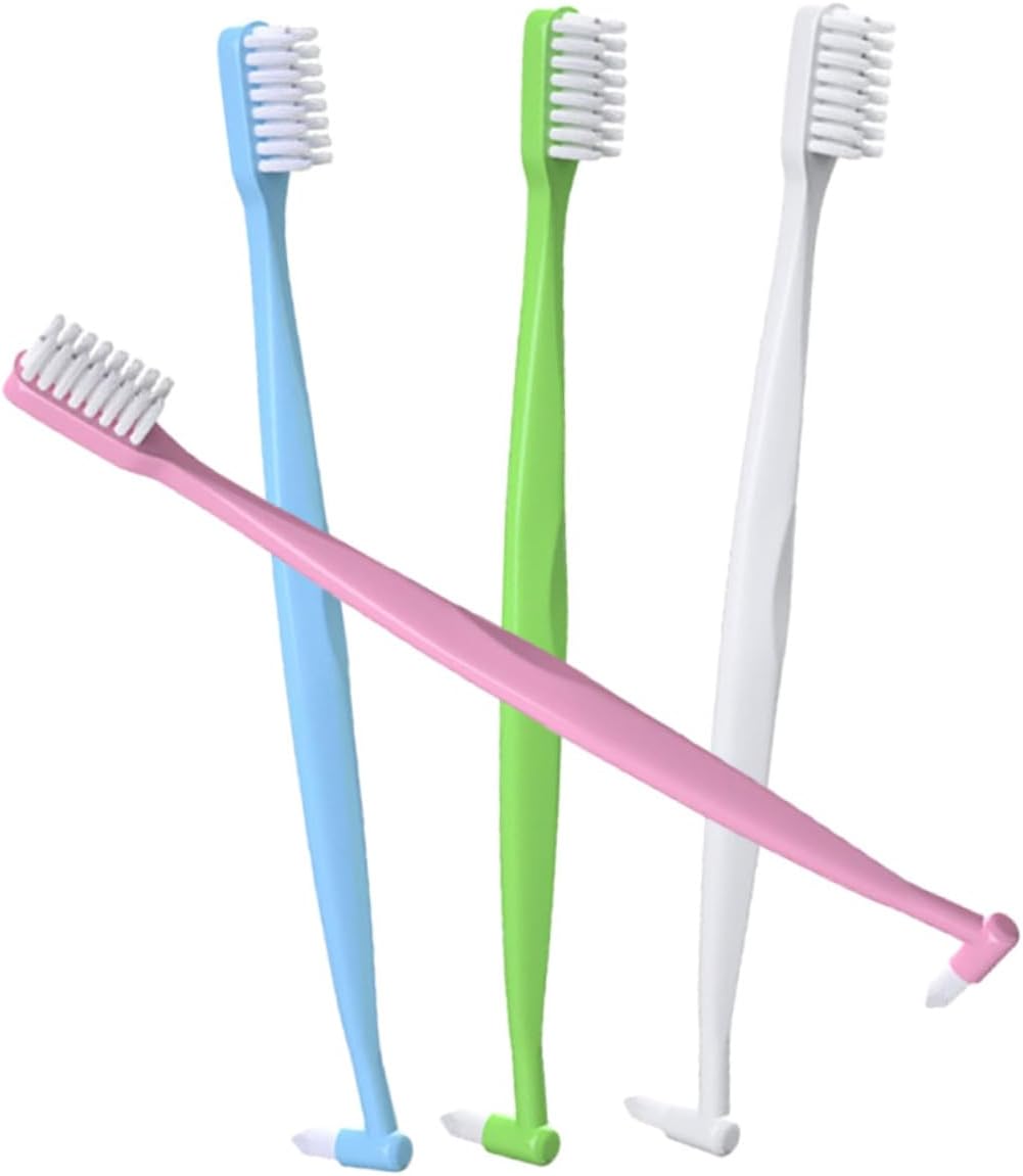 SECFOU4Pcs Ergonomic Double Headed Interdental Grey Interspace for Detailed Oral Care Ideal for Cleaning Between Teeth and Braces