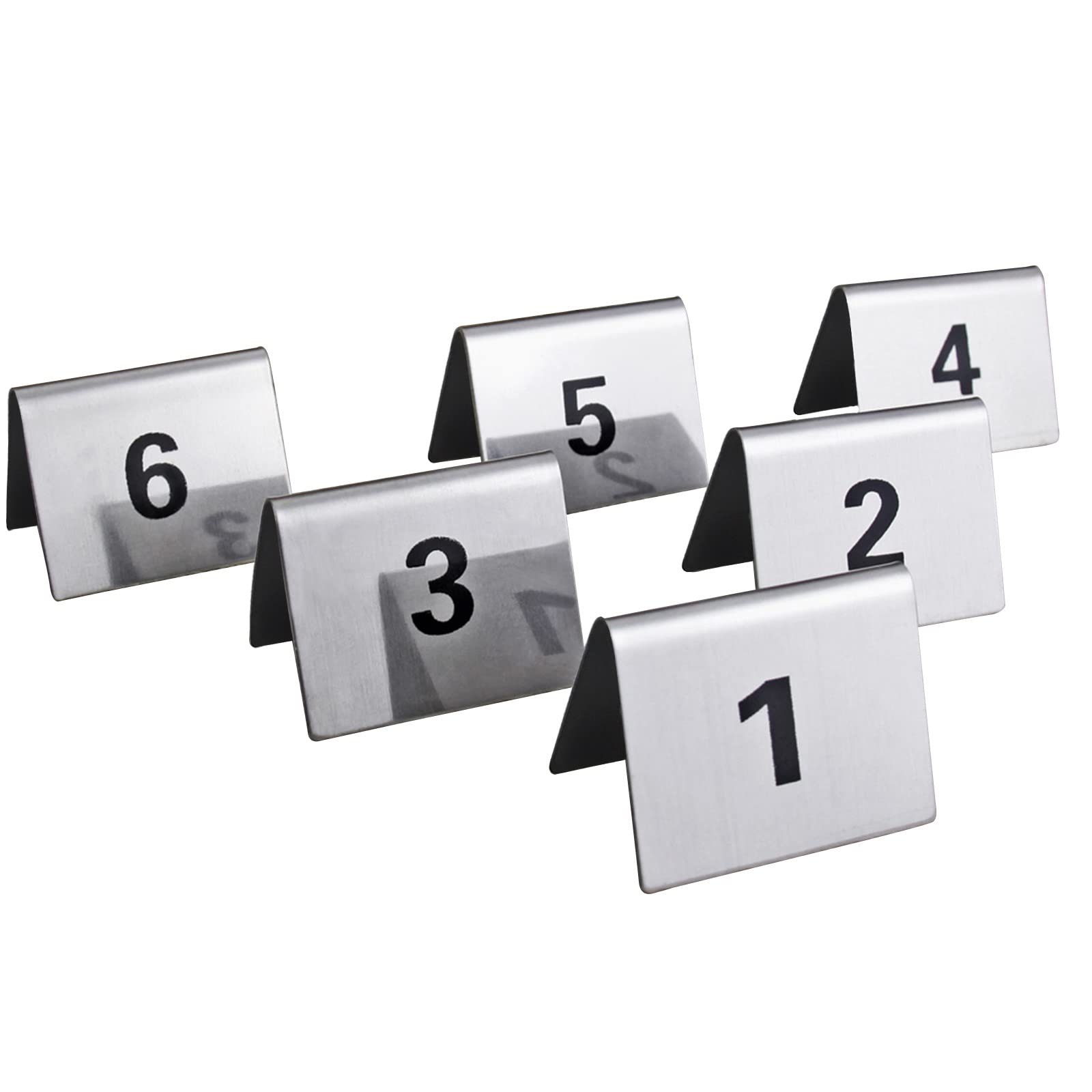 Numeradores de Mesa Apilables Deo Inoxidable para Restaurantes - Tarjetas Numeradas de 1,9 X 1,6 Pulgadas - Placas Numeradas Del 1 Al 50/100 para Bares, Fiestas Y Bodas/1 To 50/L:40*W:50Mm