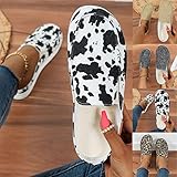 Women's Fashion Sneakers,Women's Slip On Sneakers Loafer Shoes Cow Leopard Pattern Low Top for Women