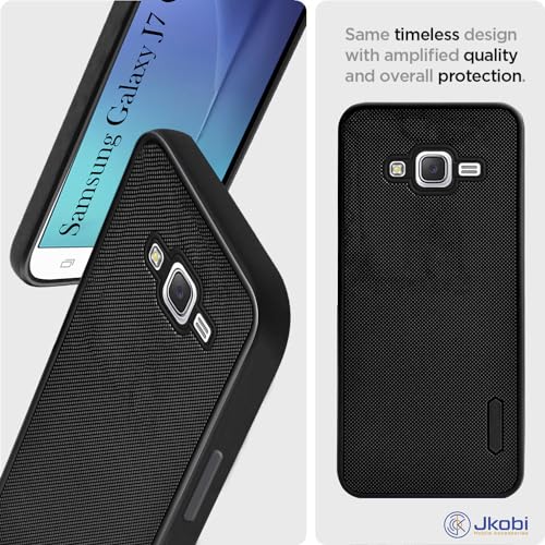 Image of Jkobi Back Cover Case for Samsung Galaxy J7 2015 (Textured Grip Design | Camera Protection | Slim and Light Weight | Soft Touch and Feel | Black)
