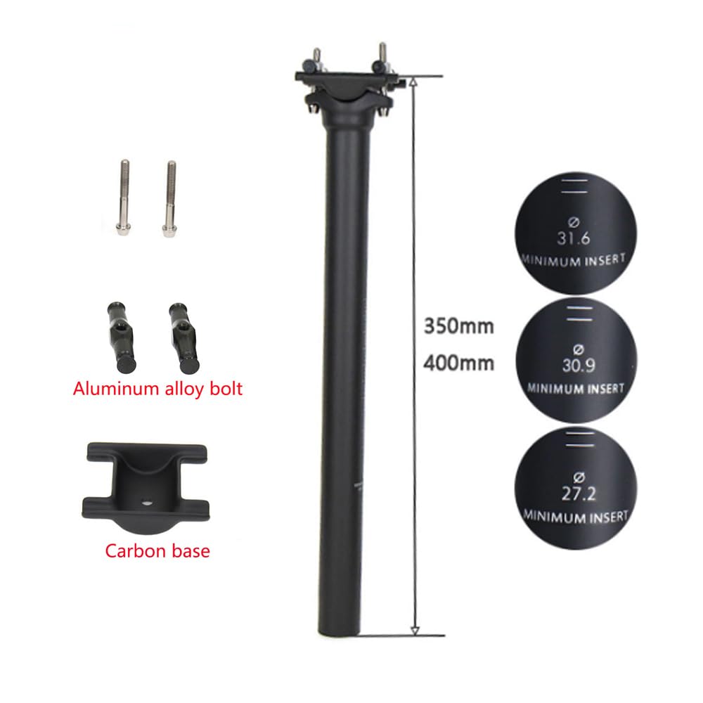 QIKU Carbon Tige de Selle Convient pour Les vélos de Route de vélo de Montagne 350/400mm