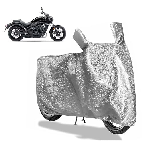 Image of Sulfar Bike Cover for Kawasaki Vulcan S (Cruiser) | Waterproof, Dustproof & UV Protected | All Weather Two Wheeler Cover (Silver) New 2026 Variants