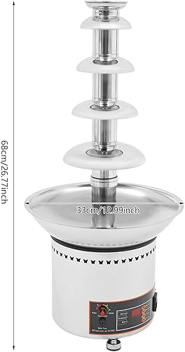 Miniatura 2 de 5-Tier Electric Chocolate Fountain Machine, Commercial Stainless Steel Chocolate Fondue Fountain Machine, Melting Cheese Chocolate Sauce Fountains,