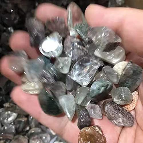 Pietra Naturale da Giardino in Cristallo lodolite Ghiaia di Cristallo Fantasma Verde for la Decorazione Domestica 100 g 9-12 mm Raccolta domiciliare