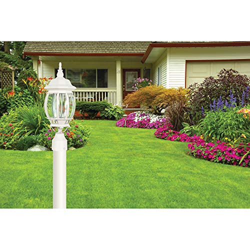 Image of Nuvo 60 /897, 3-Light Outdoor Post Lantern, White, Beveled Glass