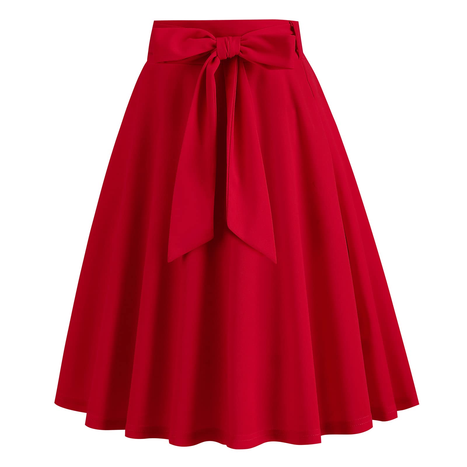 Jupe pour femme - Longueur genou - Rockabilly - Élégante vintage - Motif floral - Polka Dot Swing - Années 50 - Rétro - Ligne A