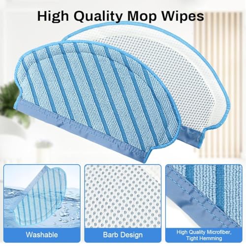 Image of Replacement Accessories Wet Mop Pad Compatible with Ecovacs Deebot N10 OZMO T8 T9 PRO T9 AIVI Robot Vacuum Deebot N10 Replacement Mop Pad (ED N10 WETMOP 3)