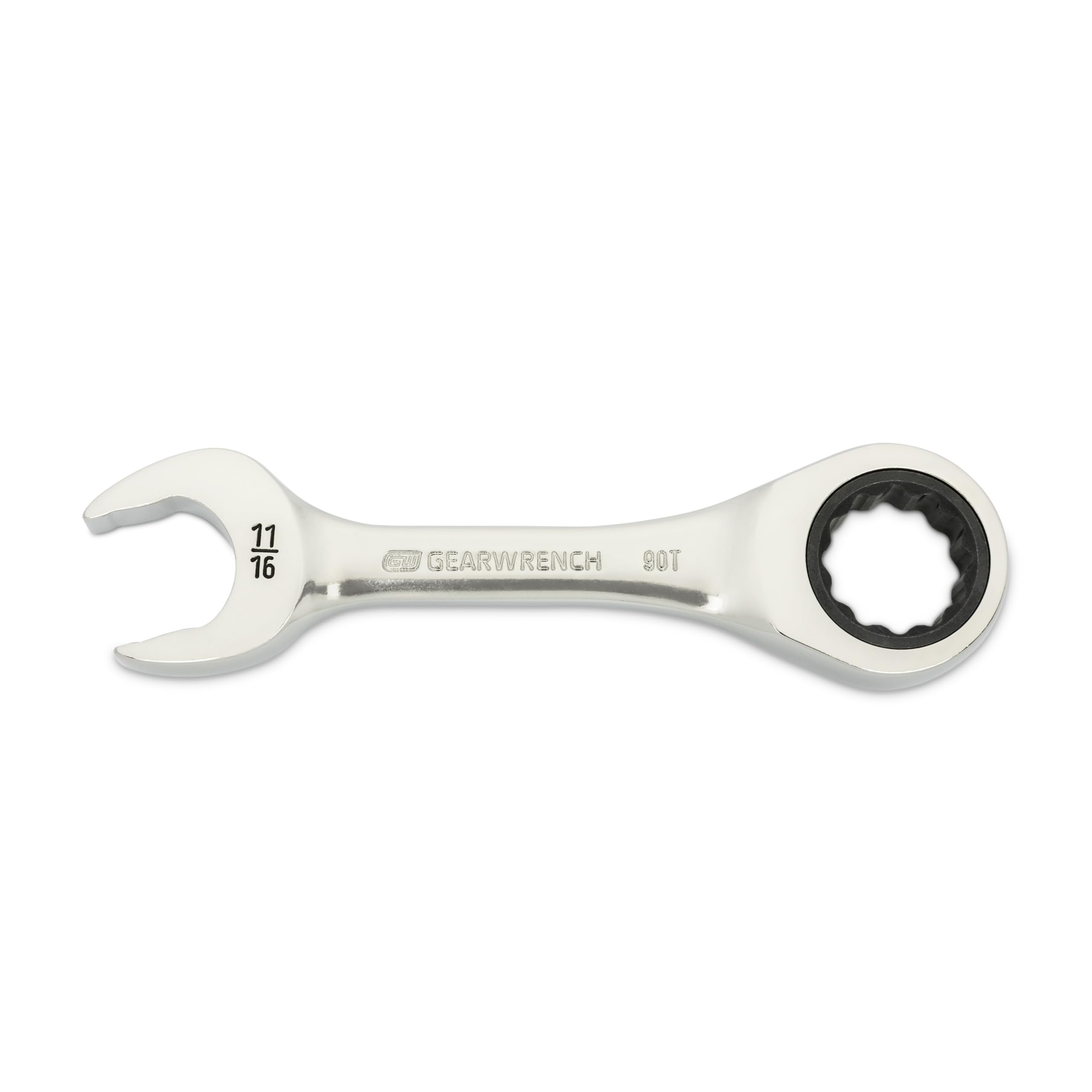 GEARWRENCH 11/16" 90-Tooth 12 Point Stubby Combination Ratcheting Wrench | 86856