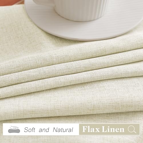 HUTO Pinch Pleated Sheer Curtain Panels 84 Inches Long Linen Texture Light Filtering Window Treatment Drape for Rustic Farmhouse Living Room Bedroom, 72"x84", Light Beige - Image 7