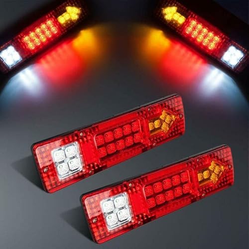 Par Lanterna Traseira Led Caminhão Carreta Seta Ré Freio 12V