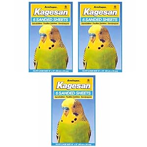 Kagesan Blue BIRD CAGE SAND PAPER SHEETS 3X6 PACK = 18 SHEETS 40cmX25cm