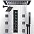 HOMEDEC Large 15x28inch and 6inch Shower Head System, Ceiling Rain Mist Waterfall Shower Faucet Set Combo Set with Handheld and 6 body jets, Black