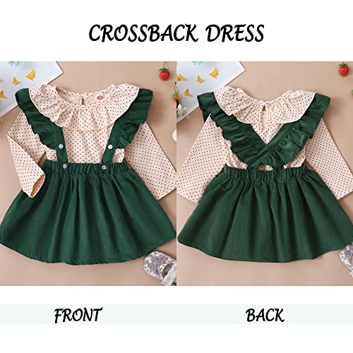 Image of Newborn Baby Girl Clothes Toddler Long Sleeve Ruffle Romper Top Infant Skirt Set Little Girl Overall Dress