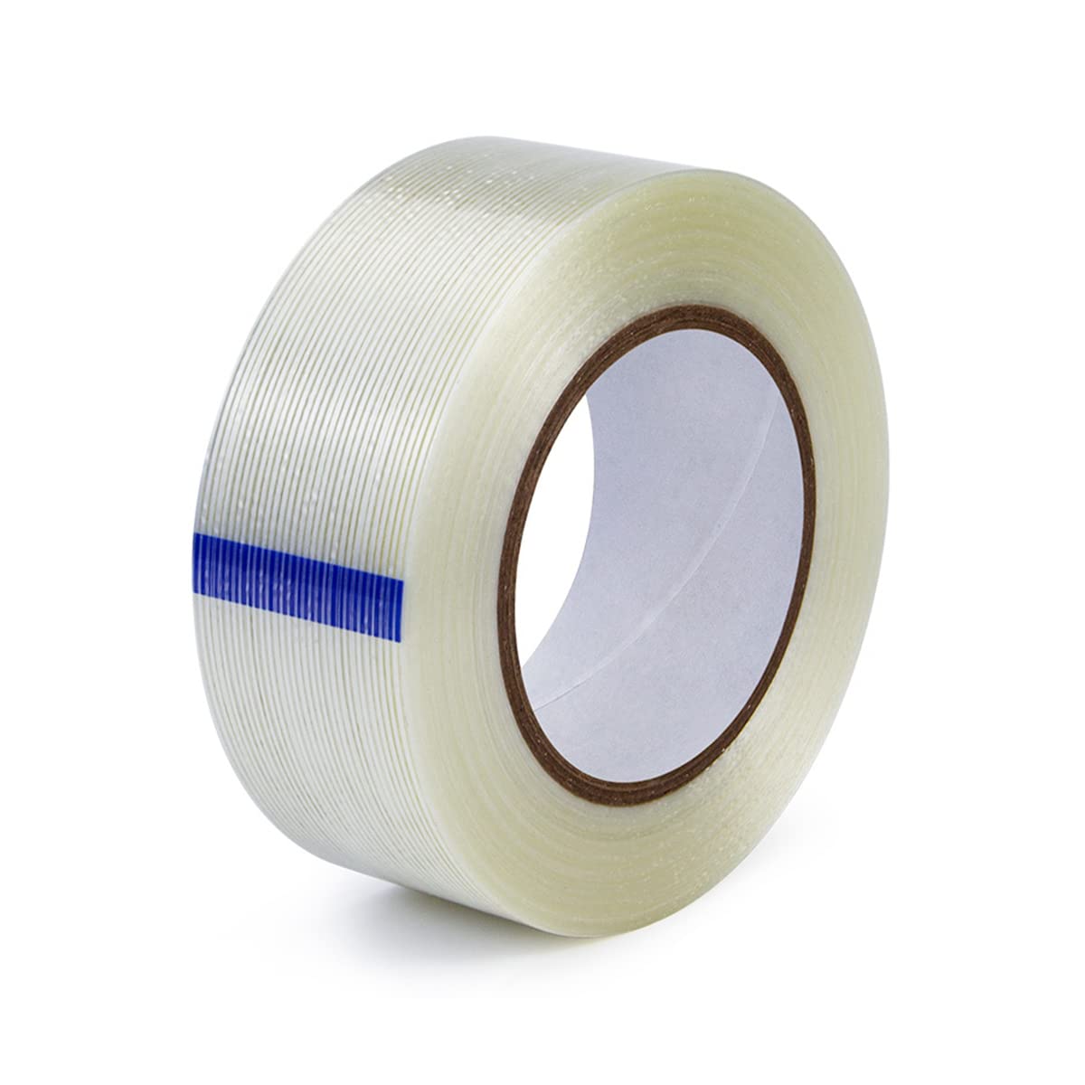 Unifizz Fiber Filament Tape 70MMx50M Transparent Tape Reinforced Packing Tapes Stripe, 1 Roll