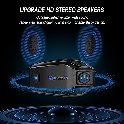 Tnicer Motorcycle Bluetooth Headset, T5 500M 2-Way Helmet Bluetooth Headset With Noise Cancellation, Motorcycle Helmet Bluetooth With Music Sharing, 3 Eq Sound Effects & Universal Pairing（1 Pack） #TOP3