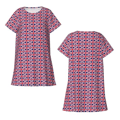 Chemise de nuit légère manches courtes avec imprimé drapeau britannique - 6