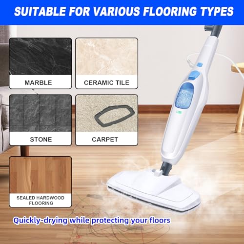 Steam Mop for Hardwood Floor Cleaning Electric Steam Cleaner 1500W Hot Steam Mop Cleaner Detachable MultiPurpose Handheld Cleaning Machines with 2 Washable Soft Mop Pads and 400ml Water Tank