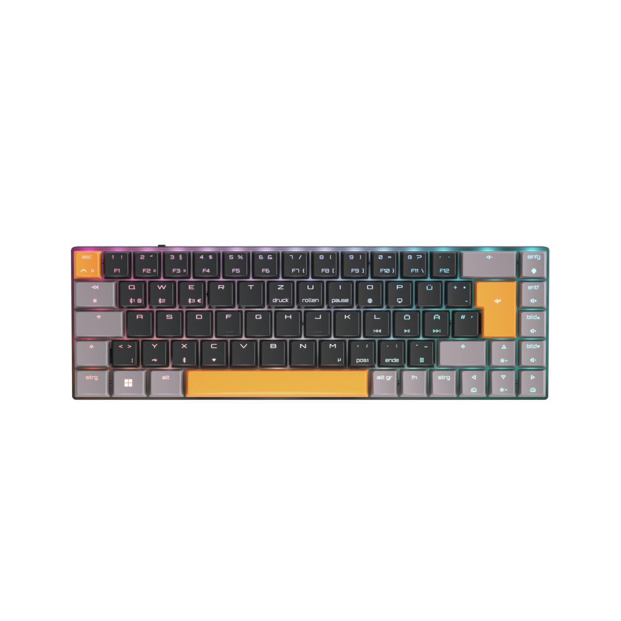 CHERRY MX-LP 2.1 Compact Wireless, Tastiera Gaming Senza Fili Compatta con 69 Tasti, Layout per la Germania (QWERTZ), Switch Meccanici MX LOW PROFILE SPEED, Nera