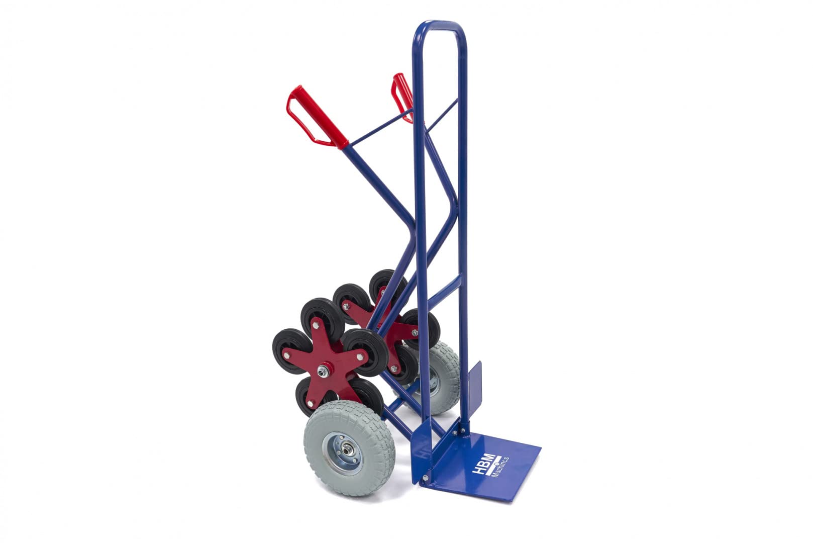 Schwerlast-Sackkarre 300 kg - Sackkarre Transportkarre Transport-Stapelkarre Große Räder, klappbar Treppensackkarre - Treppensteiger aus Stahl mit 5 Sternförmigen Rädern