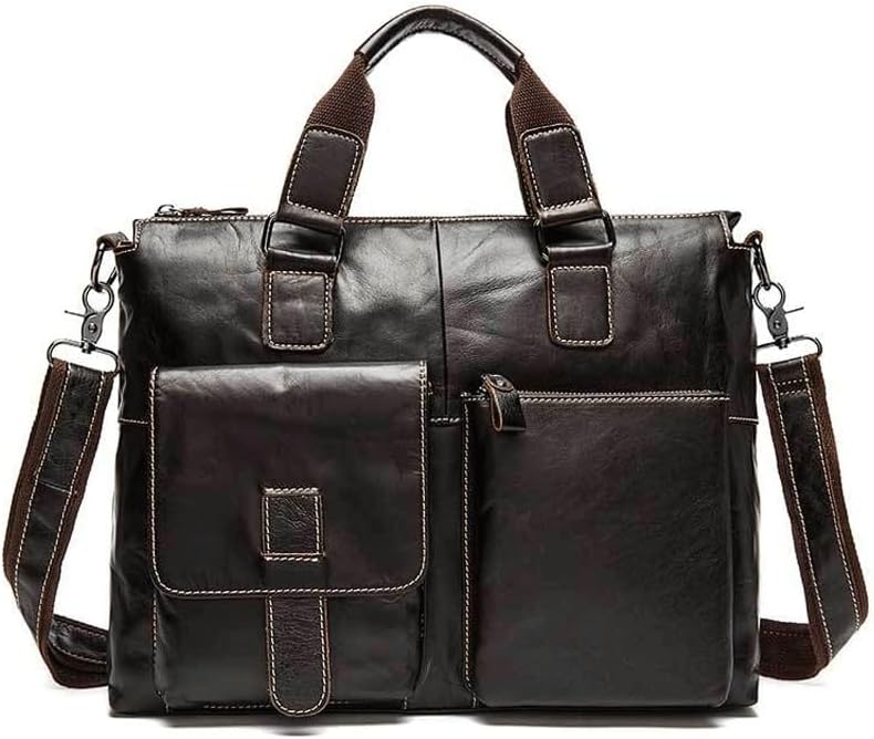 Vintage Men's Tote Briefcase Shoulder Bag Crossbody Large Capacity Work