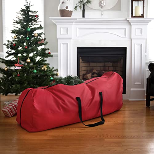 Rolling Tree Storage Bag - Storage For 9-Foot Artificial Christmas Holiday Tree. Zippered Bag, Carry Handles And Wheels For Easy Transport. Protects Against Dust, Insects, And Moisture. (Red) #TOP4