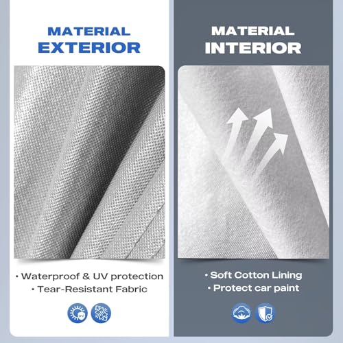 Image of 10 Layers SUV Car Cover Custom Fit for GMC Terrain(2010-2026), Waterproof All Weather for Automobiles, Outdoor Full Cover Sun Dust Rain Protection with Cotton. Silver