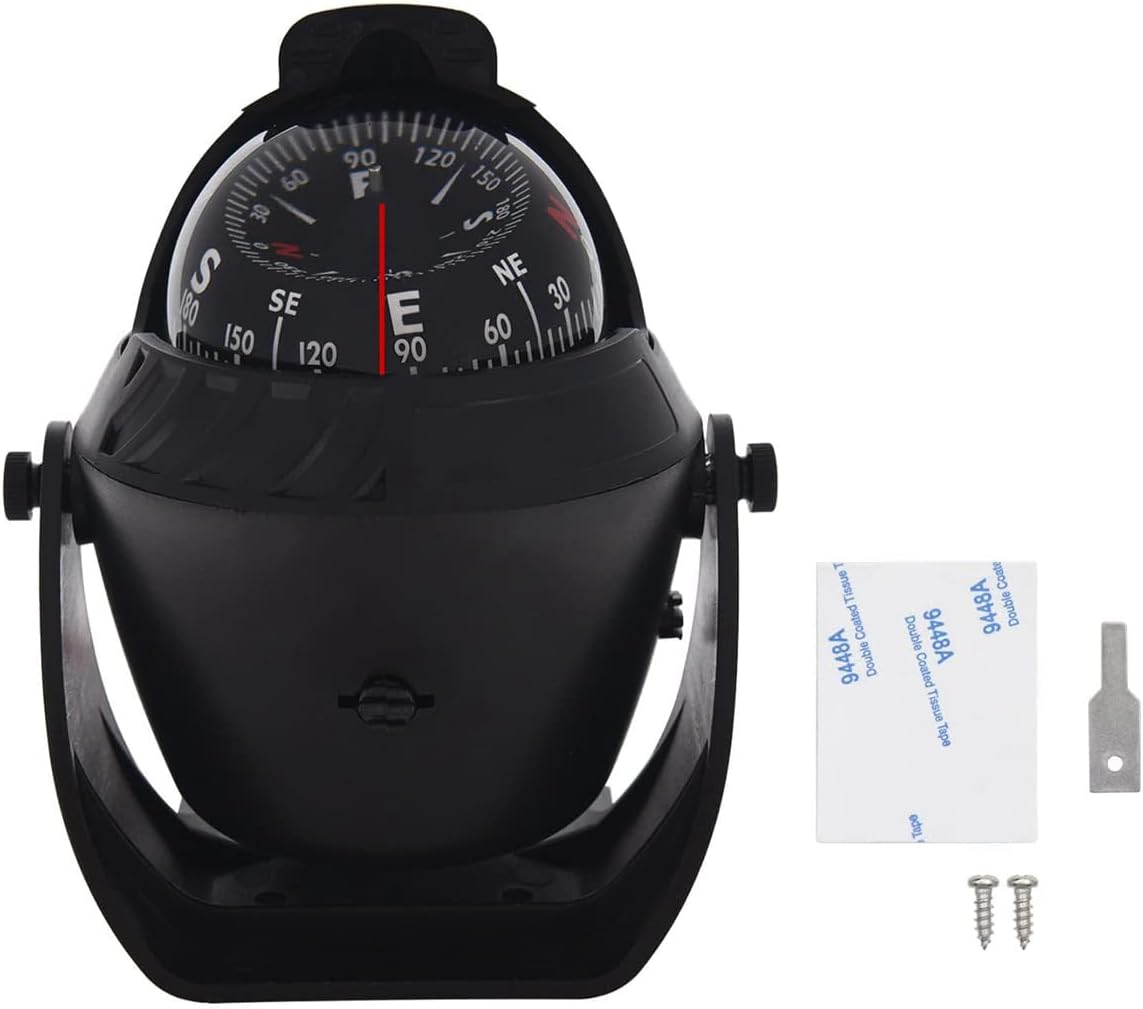 Marine Compass for Boat LED Light Navigation Pivoting Electronic Automotive High Precision Compass for Sailing Boat Car Truck