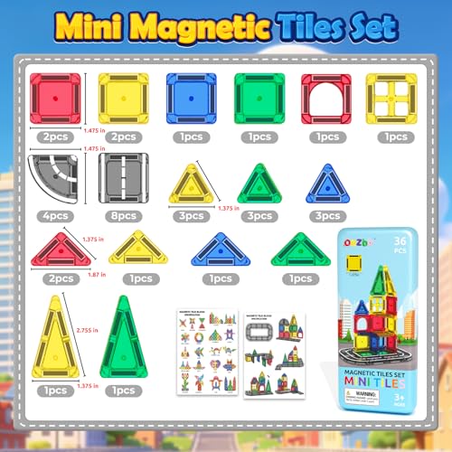 (Campaign ID: 27O177P1CO058, Commission rate: 10%,sale stock: 1000) Mini Magnetic Tiles Road with Case Toddler Travel Toys Trip Essentials Set - image 3