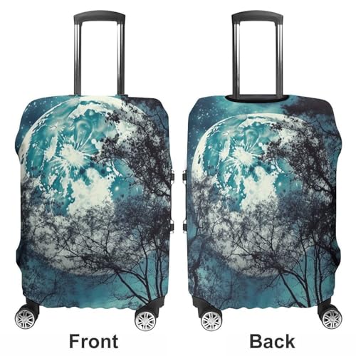 Blue Moon Luggage Cover, Elastic Luggage Protector Fits 19-32in Suitcases, Washable & Anti-Scratch Suitcase Cover for Men Women L3