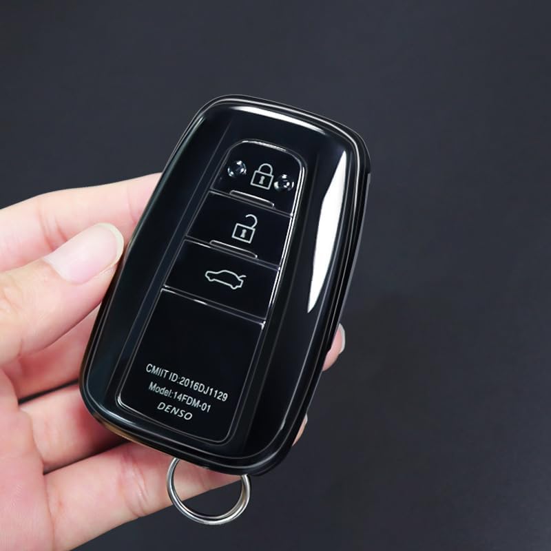 Miniatura 2 de Holy Feather Funda protectora especial para llavero de Toyota Camry RAV4 Highlander Avalon C-HR Prius Corolla GT86 Prado (negro)